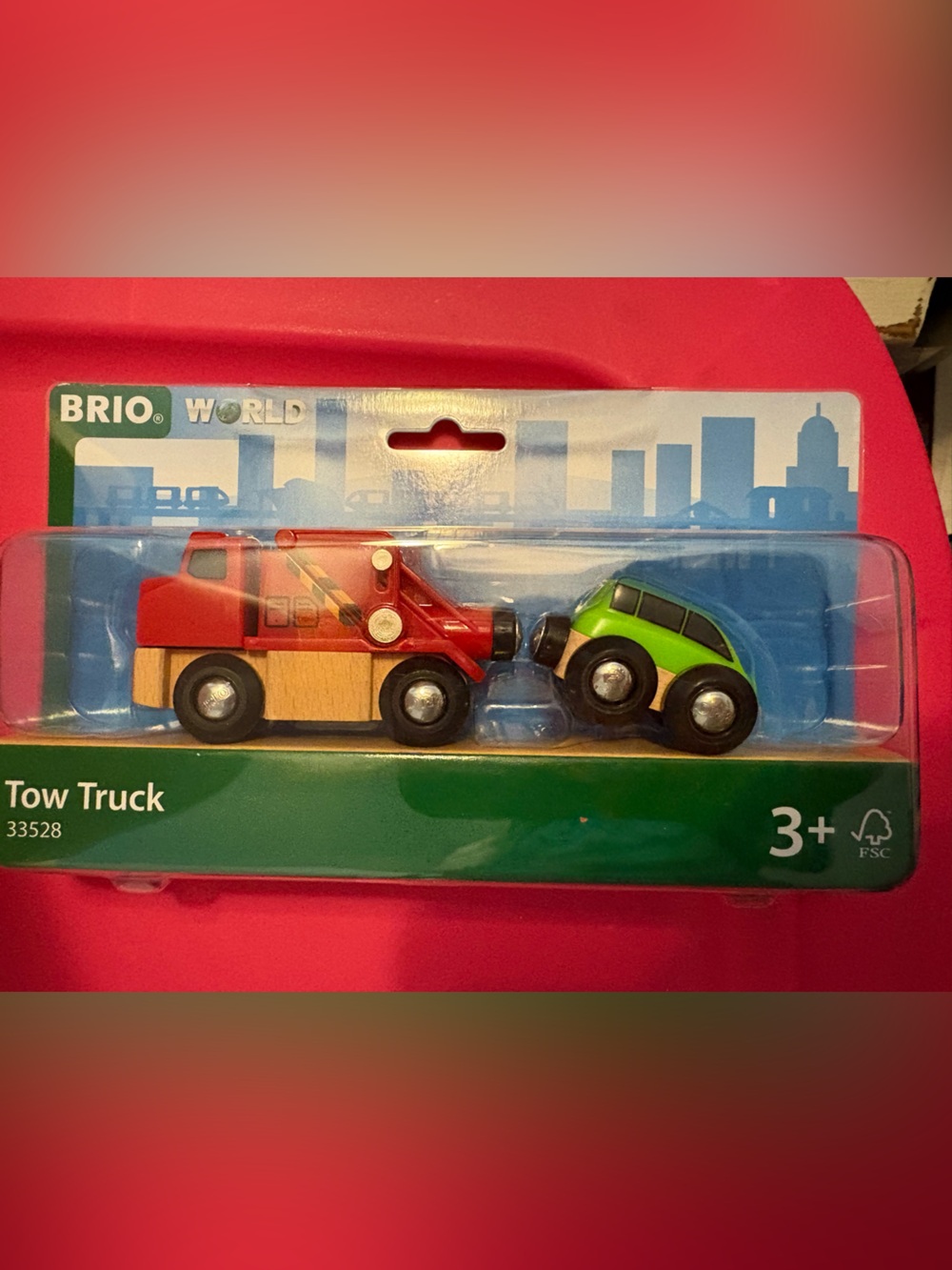Red Tow Truck with Green Car - Kids Vehicles Playset